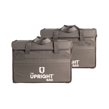 Pack of 2 Gray Upright Insulated Food Delivery Bags