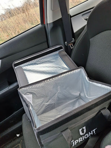 Pack of 2 Gray Upright Insulated Food Delivery Bags